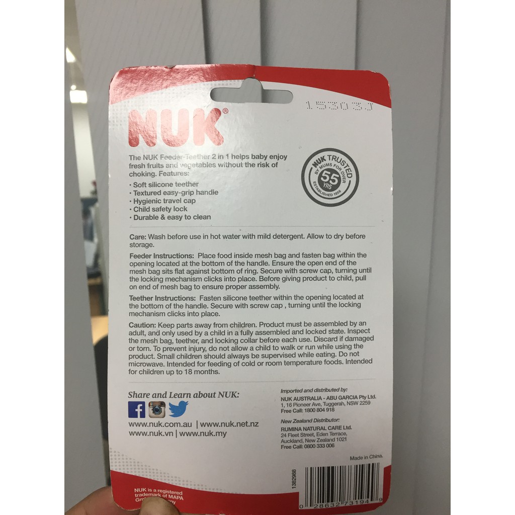 Túi ăn NUK chống hóc kèm gặm nướu