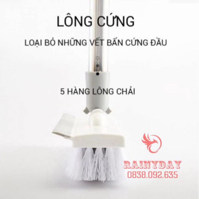 Cây chổi lau chà sàn gạt nước sàn nhà tắm nhà vệ sinh inox 2 đầu đa năng