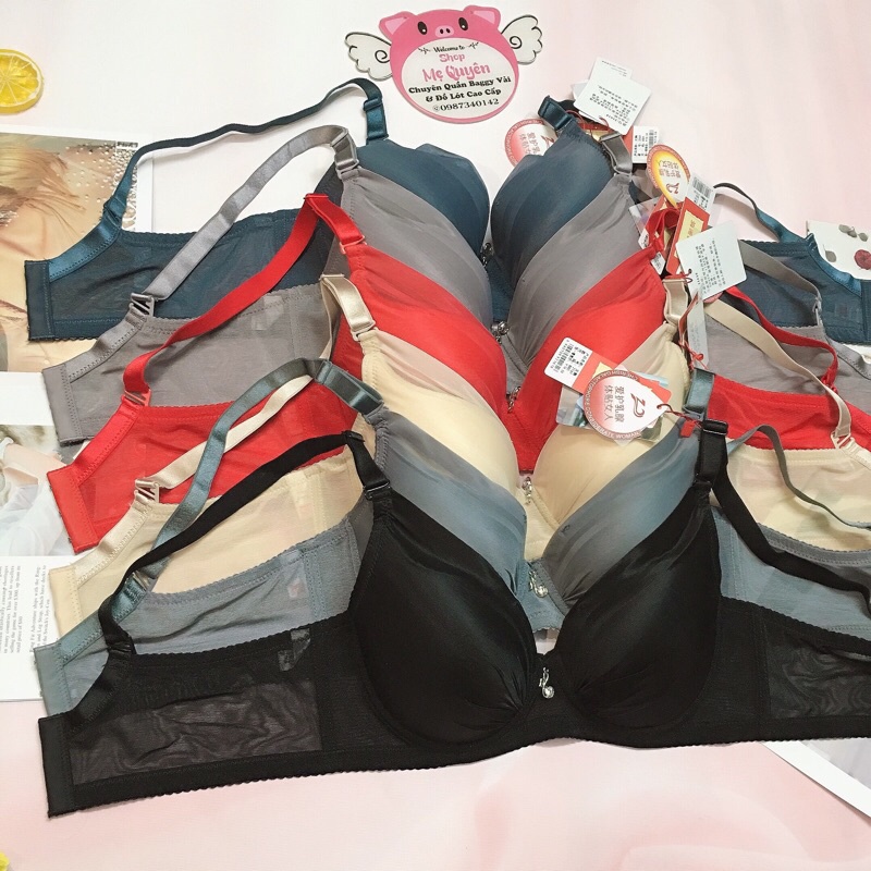 Áo lót nữ mút mỏng có gọng, chất lụa trơn siêu mát, cúp áo vát ôm ngực gọn gàng