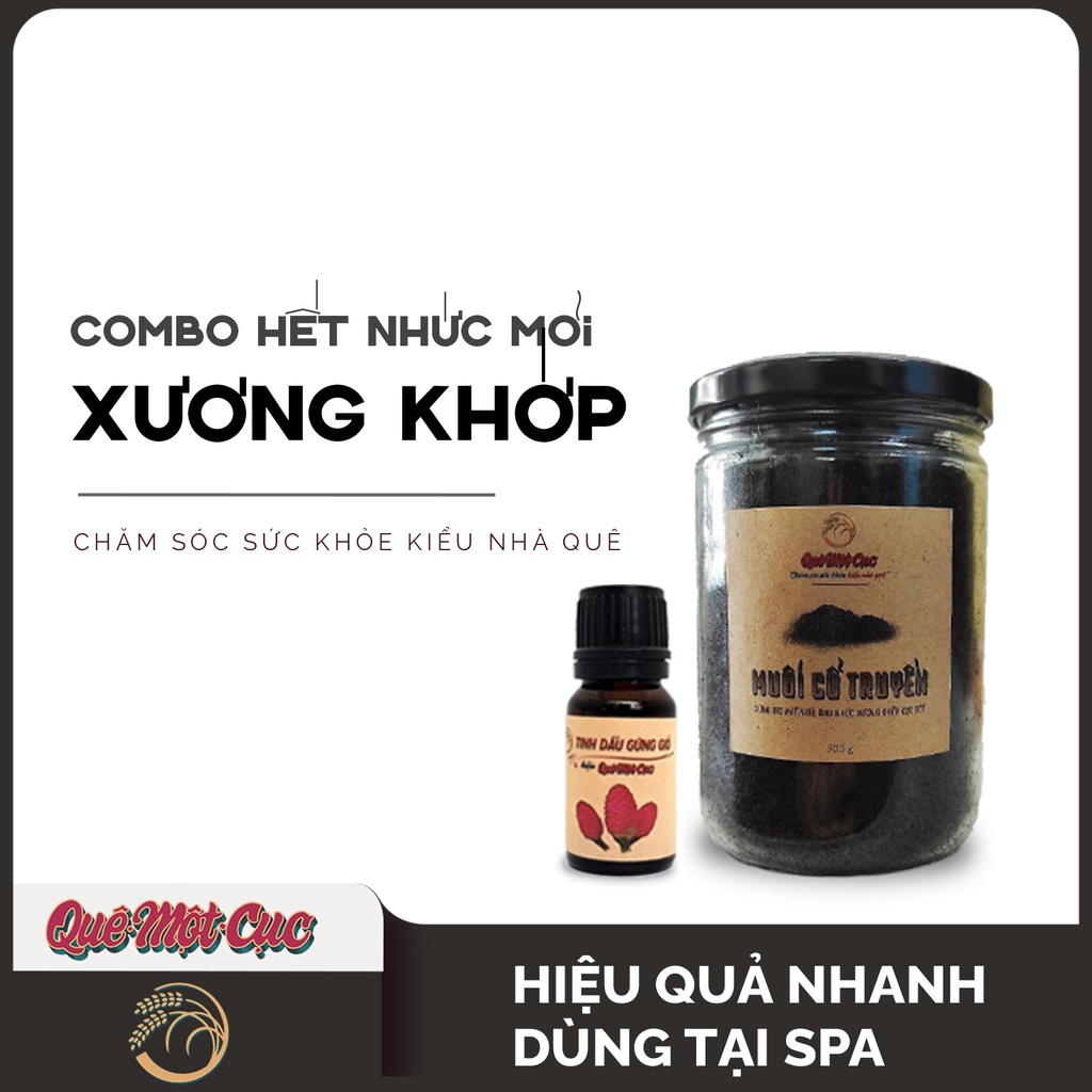 COMBO HẾT ĐAU NHỨC MỎI XƯƠNG KHỚP SƯNG PHÙ TỪ GỪNG GIÓ, MUỐI THẢO DƯỢC NGÂM CHÂN - QUÊ MỘT CỤC - (HANDMADE)