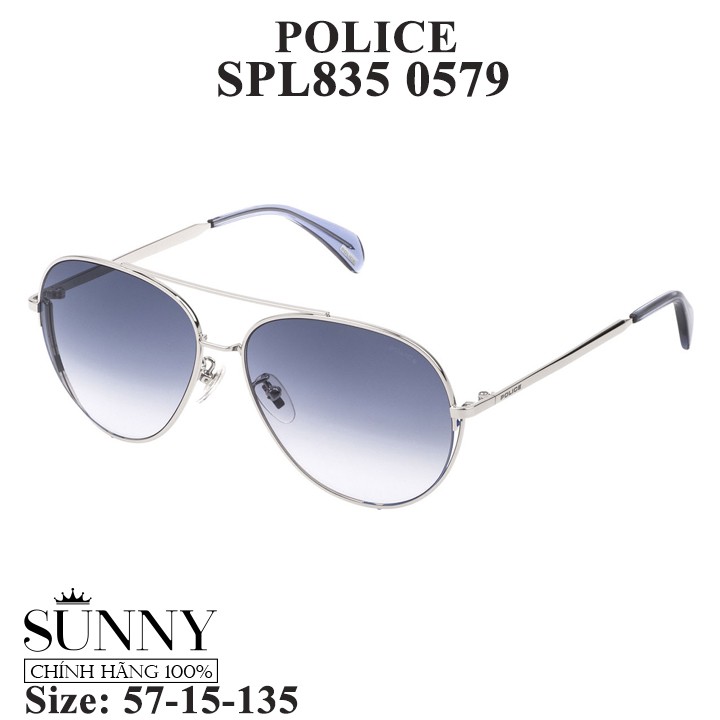 Kính mát chính hãng Police SPL835 màu sắc thời trang, thiết kế dễ đeo bảo vệ mắt