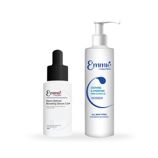 Combo 1 Tinh Chất Cho Da Lão Hoá Sớm Emmié By Happy Skin 1% Retinol + 1 Gel Rửa Mặt Dịu Nhẹ và Cấp Ẩm Sâu Emmié