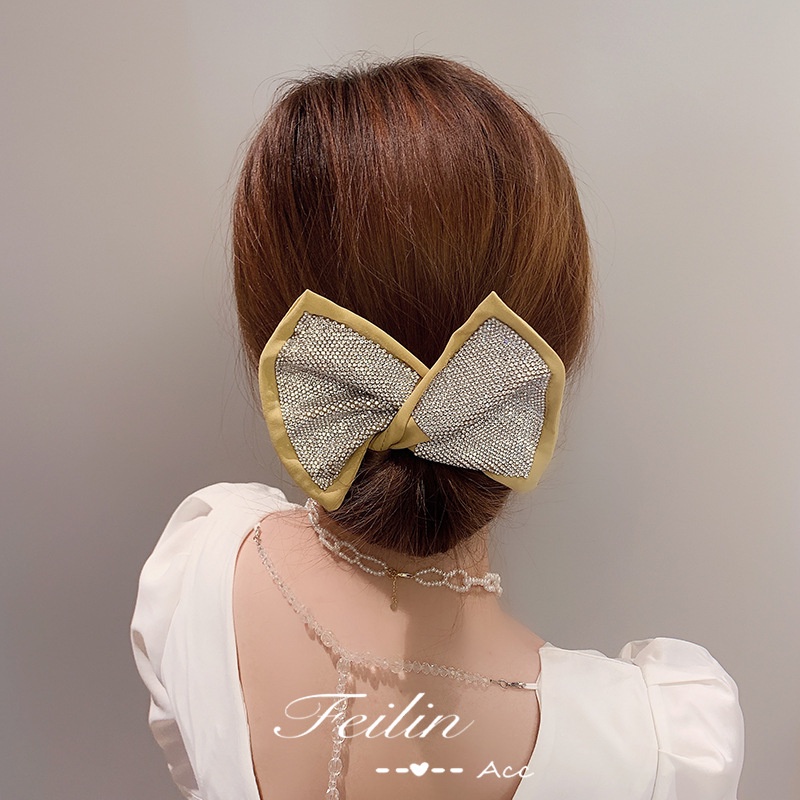 Kẹp Tóc Hình Nơ Đính Đá Thời Trang Cho Nữ