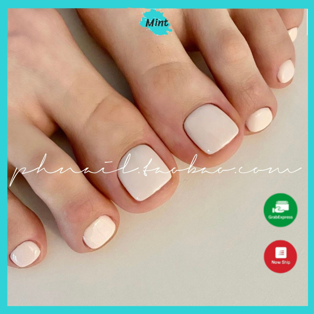 Nail Box Móng Úp Chân Thiết Kế Nb71 Nailbox Thủ Công Sơn Trơn Siêu Bền Màu Trắng Nhẹ Nhàng