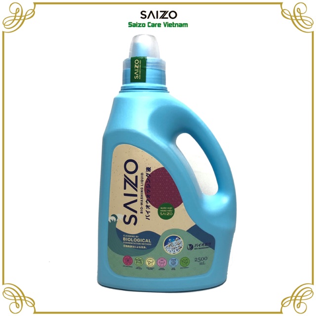 Nước Giặt Sinh Học Chống Phai Màu, Chống Co Dành Cho Chất Liệu Lanh, Lụa, Đũi, Tơ Tằm Saizo Nhật bản 2,5 lít