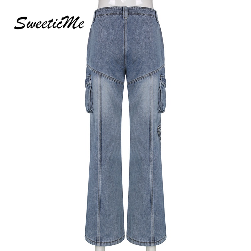 Quần Jean Lưng Cao Phối Nhiều Túi SweeticMe