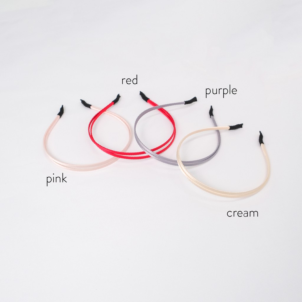 Glossy double headband - băng đô cài tóc đôi bọc vải lụa