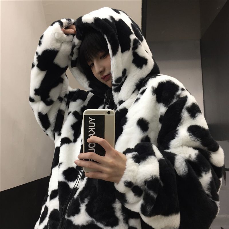 ÁO KHOÁC LÔNG HỌA TIẾT BÒ SỮA MÃ 246 ❤