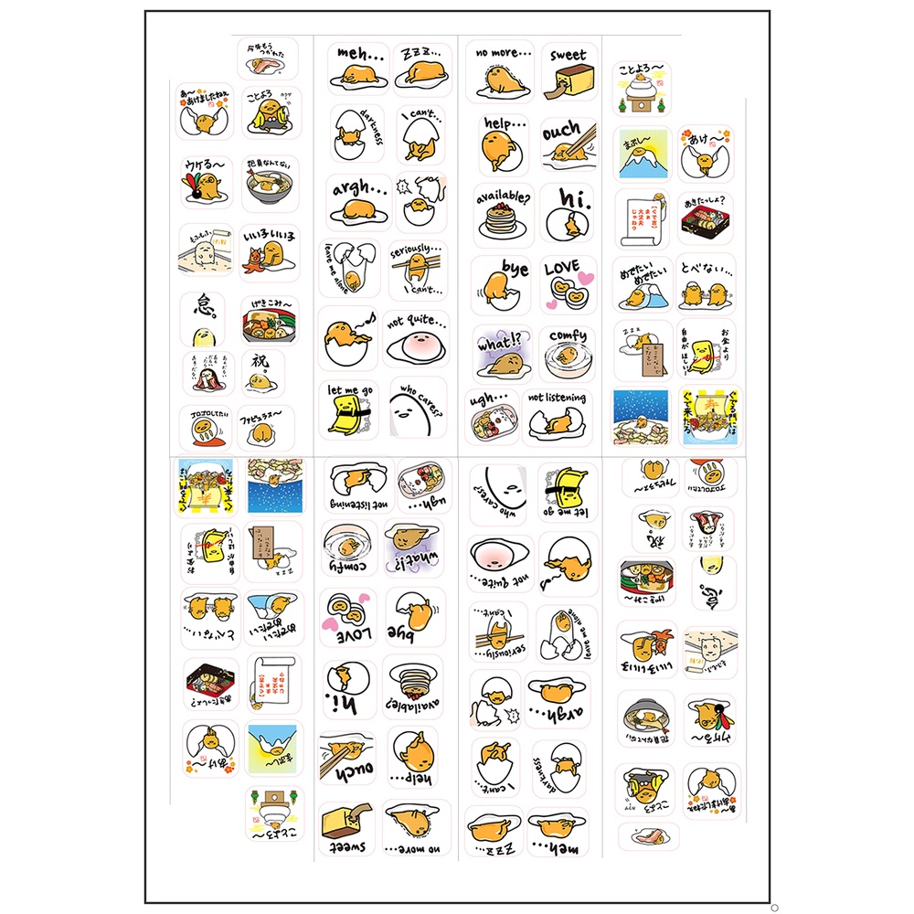 sticker trứng lười SI23 hình dán dễ thương trang trí dán sổ dán điện thoại 1 tờ 7*19,5cm bullet journal