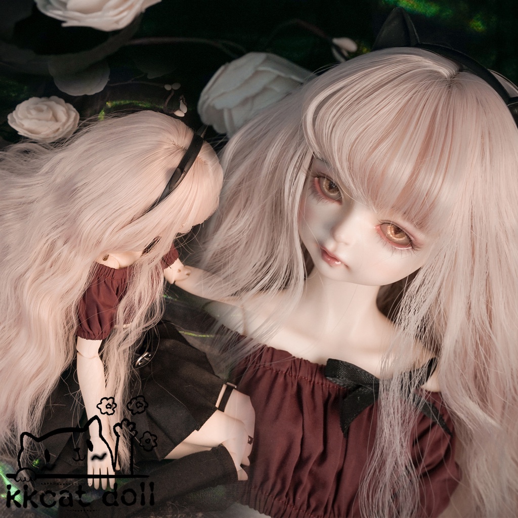 Kk Bộ Tóc Giả Xoăn DW004 bjd Cho Búp Bê Tỉ Lệ 1 / 3