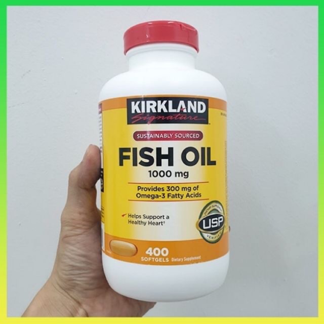Viên dầu cá Nhập Khẩu Mỹ : Fish oil 1000mg Kirkland