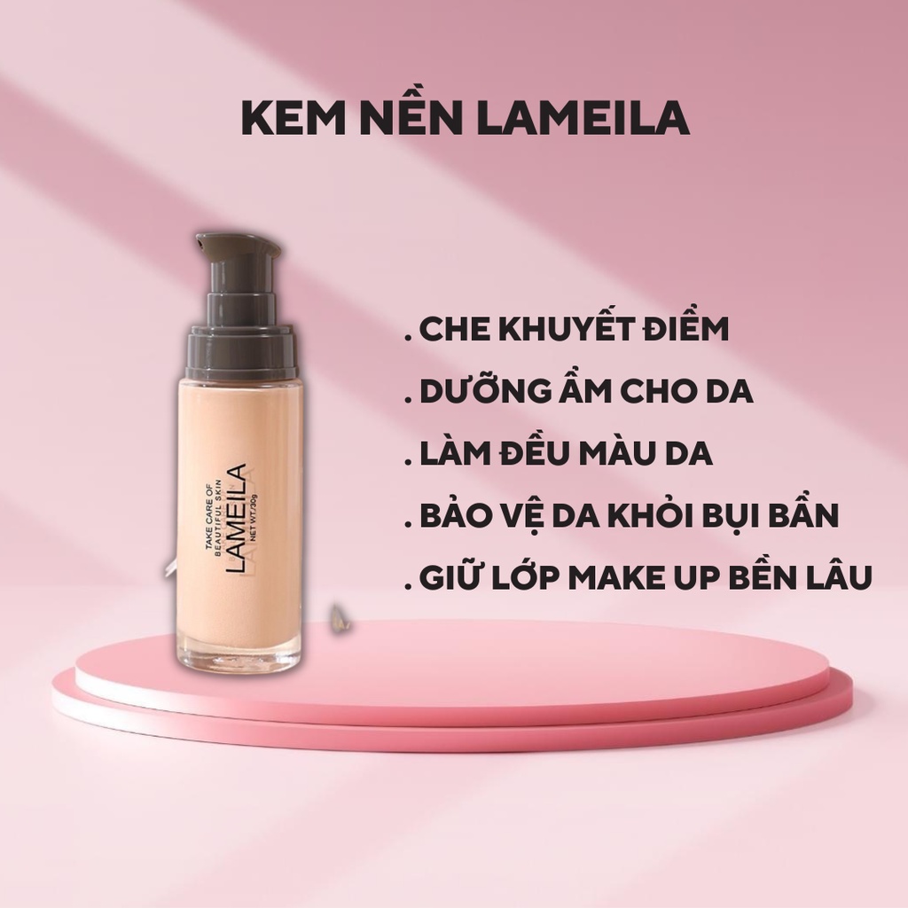 Bộ trang điểm đầy đủ 7 món LAMEILA trang điểm Kem Nền Phấn Phủ Phấn Mắt Mascara Kẻ Mày Kẻ Mắt Son