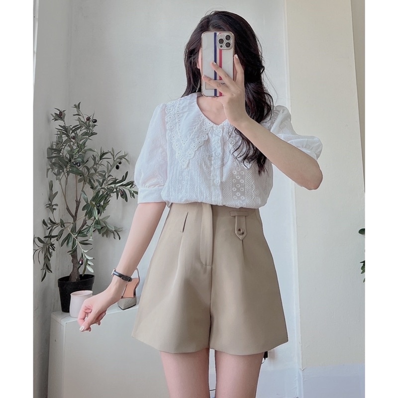 Quần âu đùi vải 2 lớp đứng form