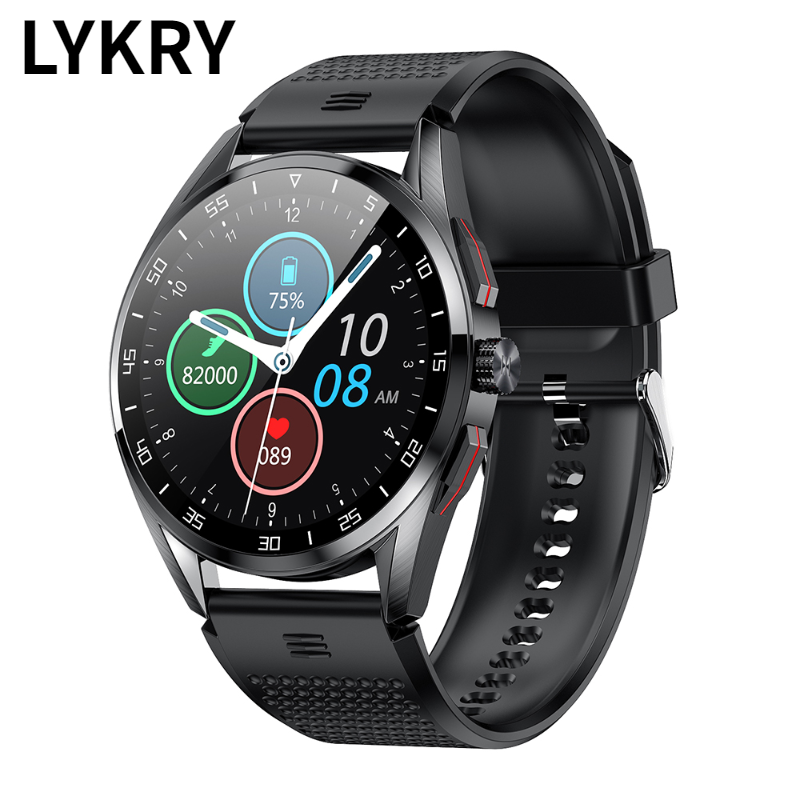 Lykry Smart Watch M3Pro Round Screen Bluetooth Call IP68 Waterproof Long Standby Heart Rate Blood Pressure Monitoring Fitness Tracker 1.3 inch