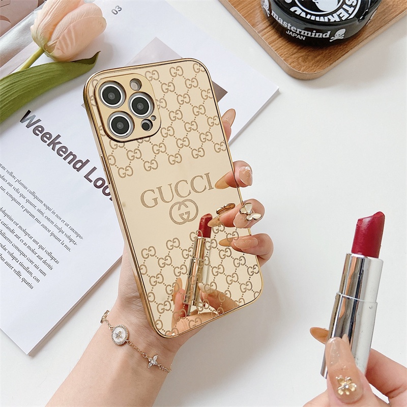 Ốp Điện Thoại Nhựa Cứng Mạ Vàng Sang Trọng Cho iPhone 13 12 11 Pro Max XS Max X 8 7 Plus