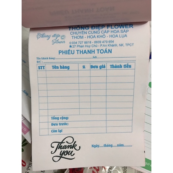 HOÁ ĐƠN 2 LIÊN IN THEO YÊU CẦU