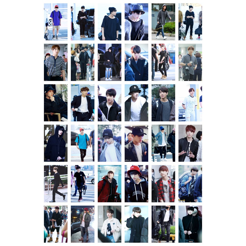 Lomo card 45 ảnh thành viên BTS Jungkook fashion style