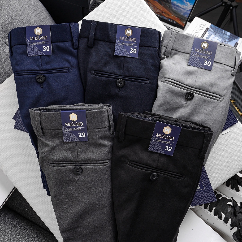 Quần tây MUSLAND SLIMFIT co giãn nhẹ dáng SLIMFIT cực chuẩn - bảng màu căn bản chuẩn men💖 QVML1a 💖