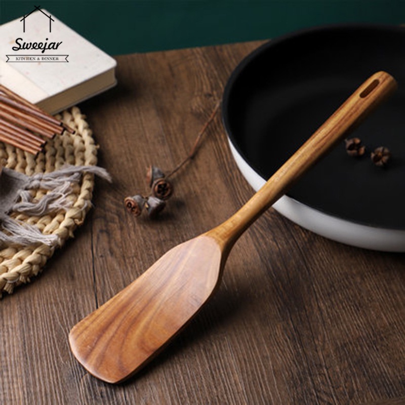 Thìa/ Muỗng gỗ SWEEJAR cán dài nấu nướng tiện lợi cho nhà bếp