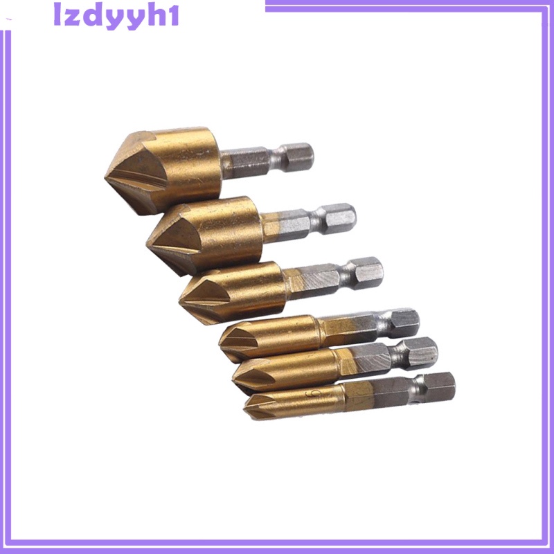 JoyDIY  6pcs Countersink Drill Bit Wood Chamfering End Mill Cutter 6/8/10/12/16/19mm