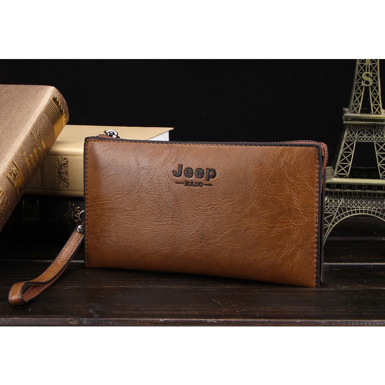 Ví cầm tay nam nữ da cao cấp siêu mỏng  bản to Dạng hộp kẹp jeeps k501 Shalla