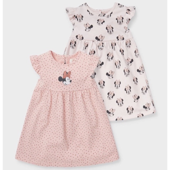 [deal hot] Váy đầm cho bé gái - Set 2 váy cotton Minnie Hm cho bé gái size 1-6t