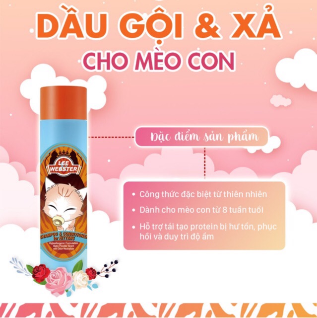 Dầu gội (Sữa tắm) cho mèo con Lee &amp; Webster - NK Hàn Quốc