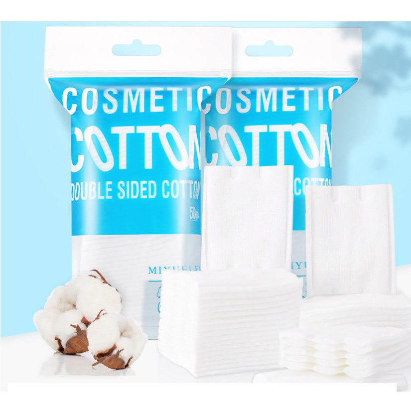 Bông Tẩy Trang Gói 50 Miếng MIYUELENI Dày Mịn Chính Hãng Nội Địa