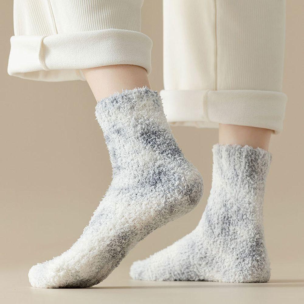 Vớ Ống Lửng Polyester Lông Cừu San Hô Dày Dặn Giữ Nhiệt Mùa Thu Đông Cho Nữ