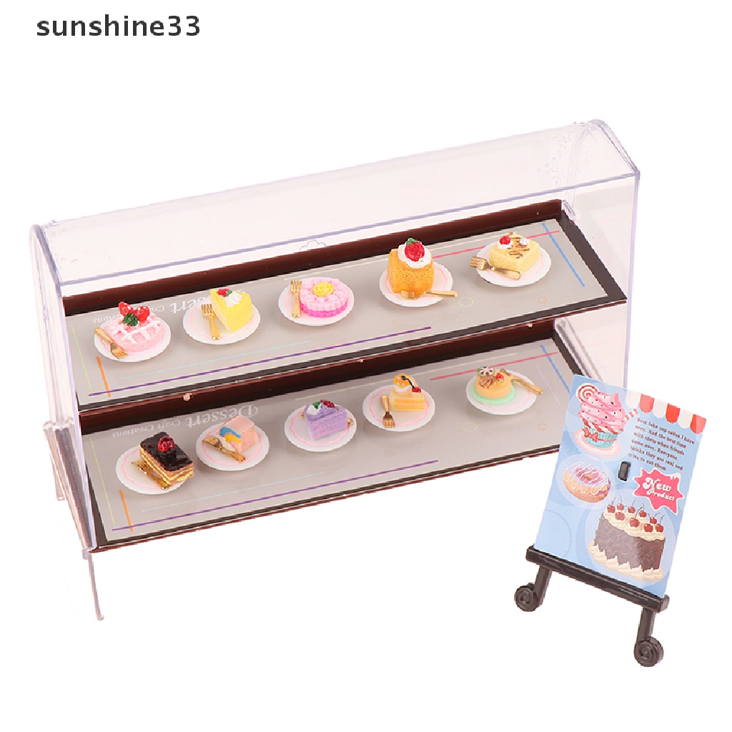 SU Mini Cake Counter Advertising Frame Showcase Cabinet Dollhouse Fruniture n