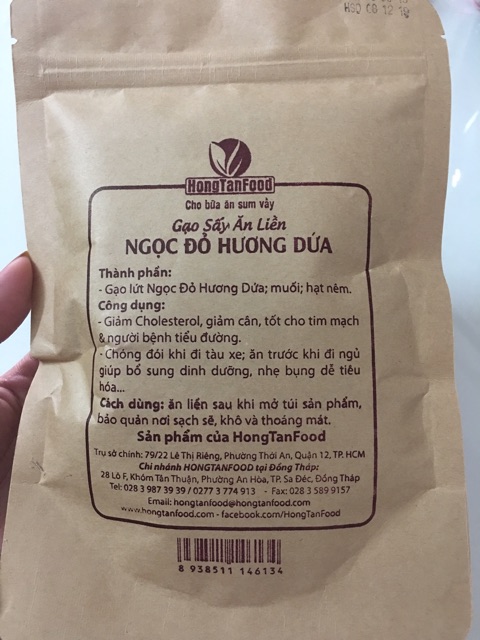 Combo 10 gói Gạo Lứt Ngọc Đỏ Hương Dứa Ăn Liền