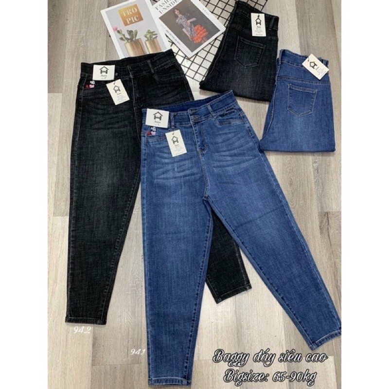 55-90kg Bigsize QUẦN JEAN RÂU MÈO CO DÃN