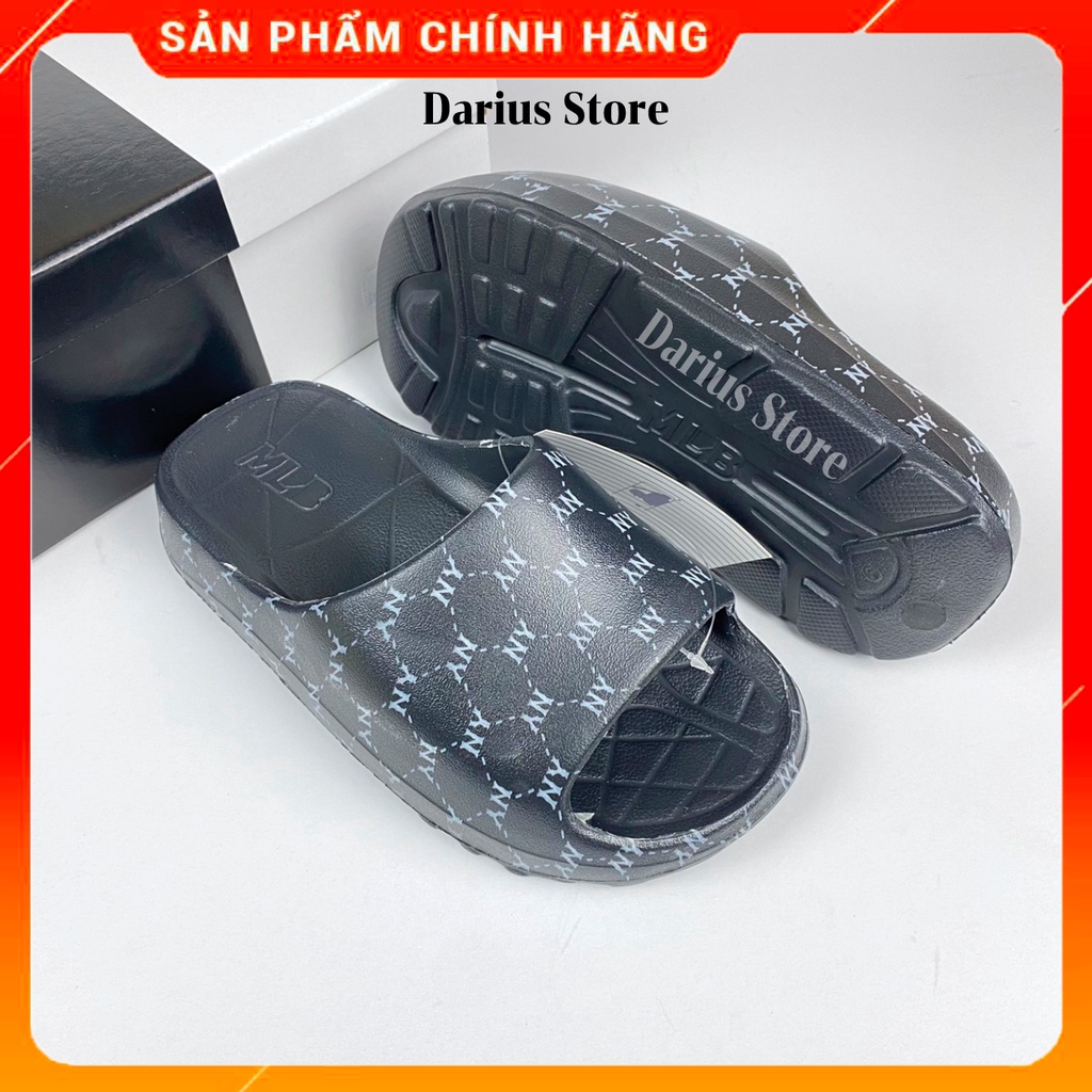 Dép Bánh Mì 𝐌𝐋𝐁 UNISEX Quai Ngang Nam Nữ Đế Cao 5CM thiết kế cá tính, Hot Trend - Màu Đen NY Full