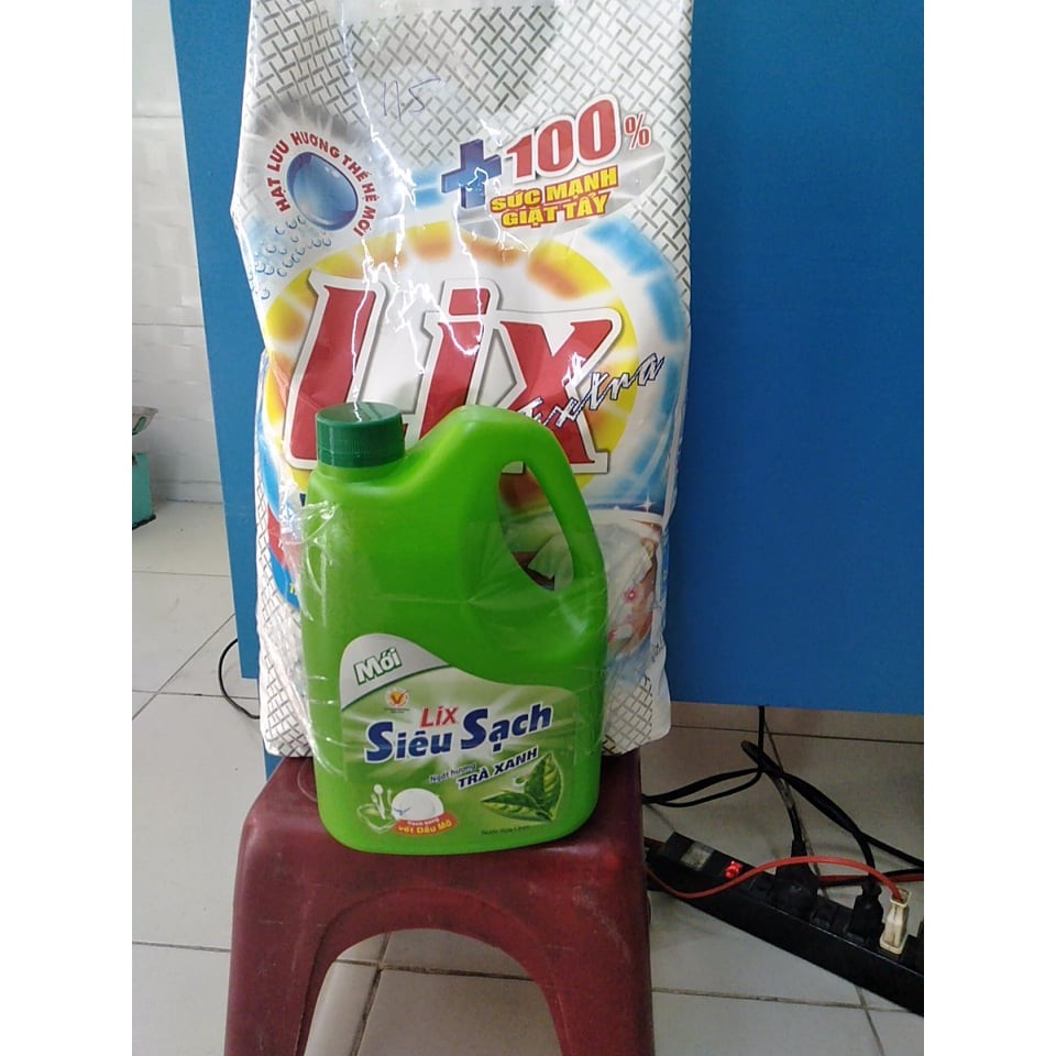 Bột giặt Lix đậm đặc 6Kg  tặng nước rửa chén 1.5kg