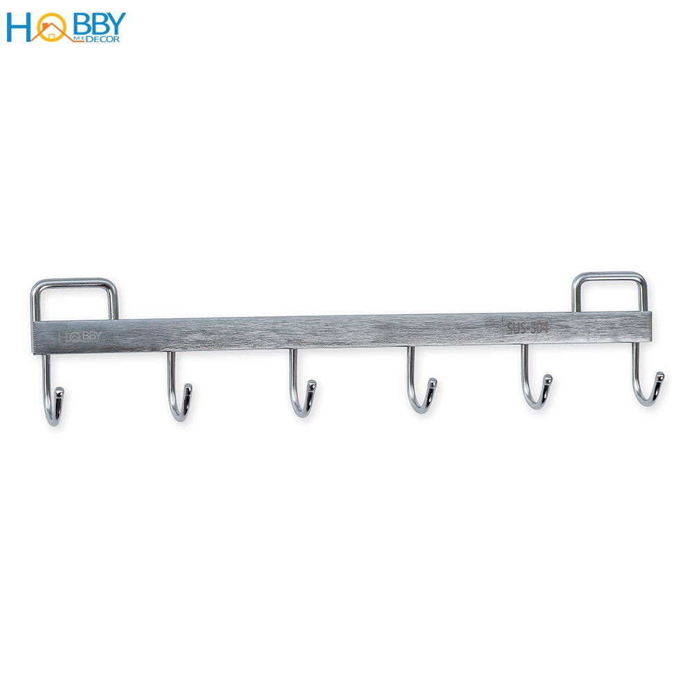 Thanh treo đồ nhà bếp 6 chấu dán tường Hobby home decor MT6CS inox 304