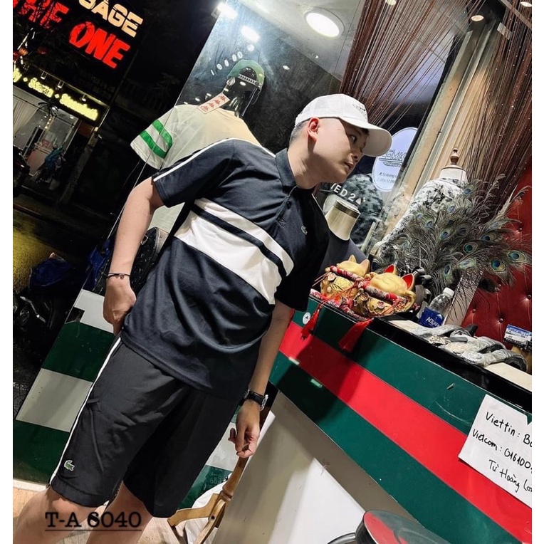 Bộ thể thao Lacostee chất gai thoáng mát - Bộ cổ bẻ nam đẳng cấp