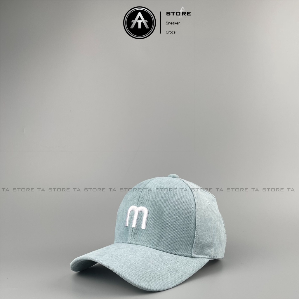 Mũ lưỡi trai thêu chữ M chất nhung cao cấp