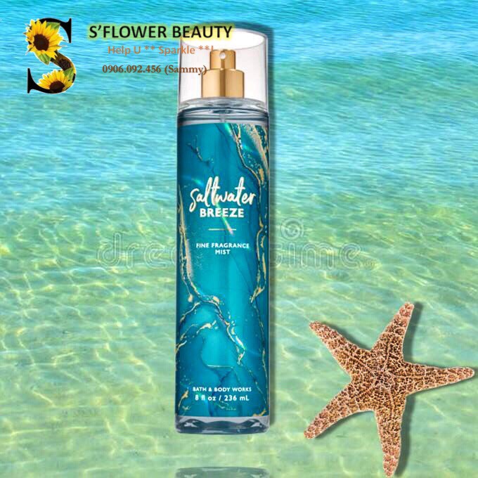 BST HƯƠNG BIỂN  | Sản Phẩm Tắm Lotion Xịt Thơm Toàn Thân Bath &amp; Body Works - Saltwater Breeze