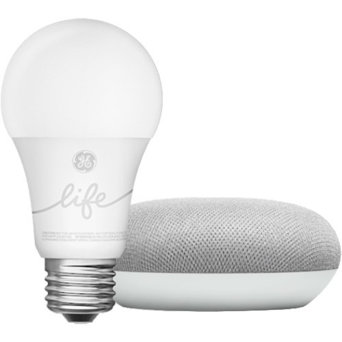 Combo Loa thông minh Google home mini + Bóng đèn thông minh GE C-Life - Mới nguyên Seal