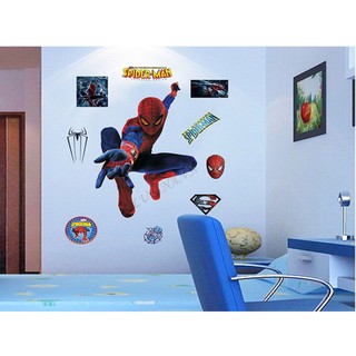Decal dán tường LUVINA trang trí phòng khách, phòng ngủ, phòng ăn - người nhện spider man
