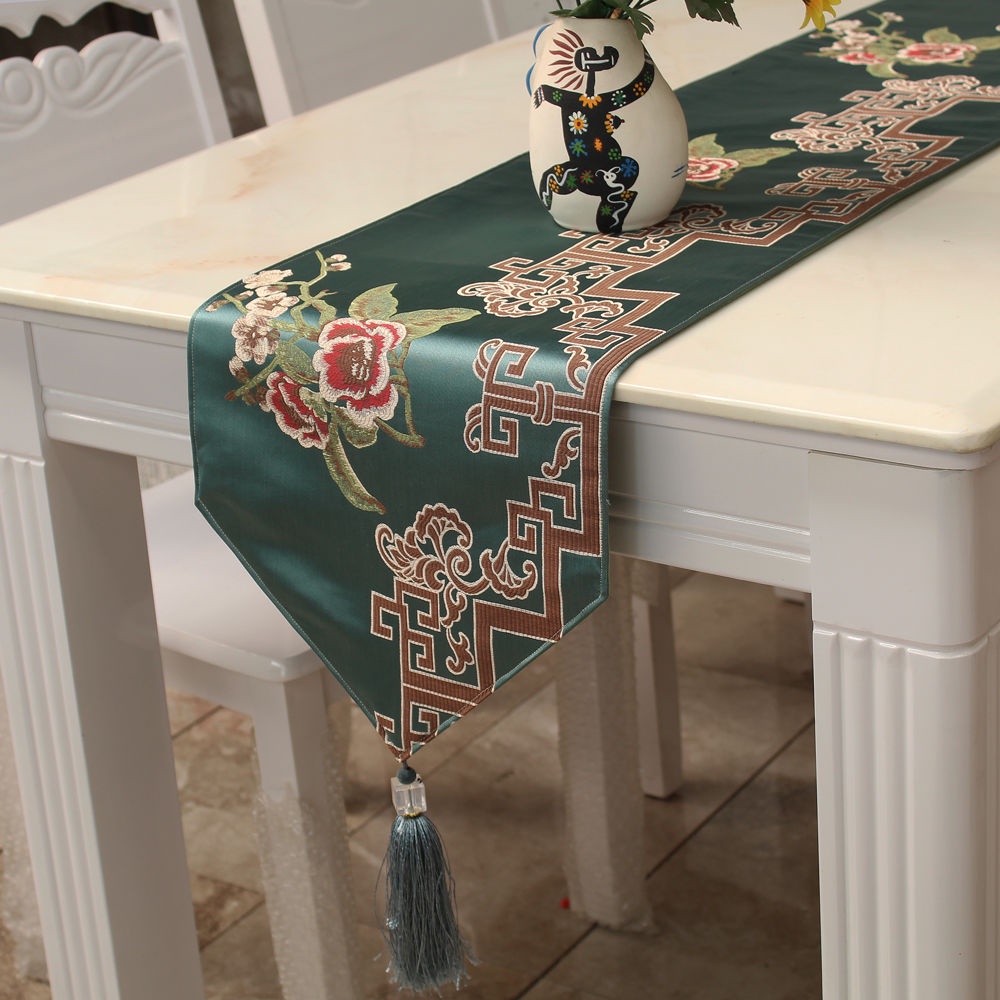 Khăn trải bàn thêu họa tiết phong cách Trung Hoa cổ điển sang trọng