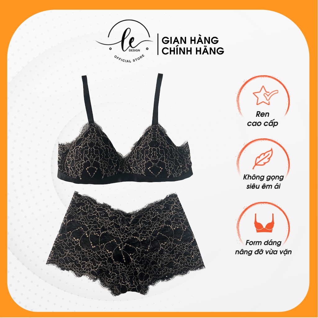 Áo Lót Bầu LE.DESIGN Không Gọng Chất Liệu Ren Cao Cấp Đệm Mút Tháo Rời