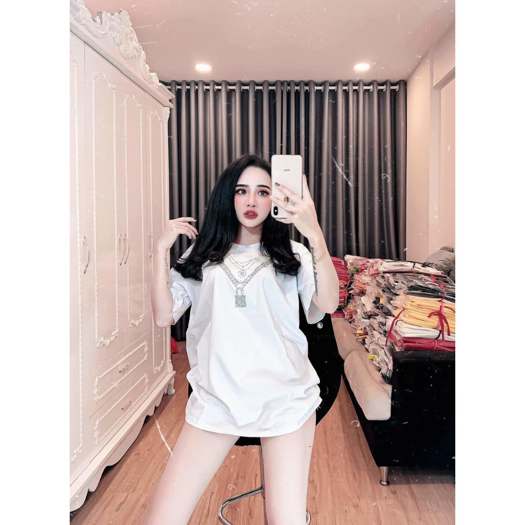 [ Có video + ảnh thật ] Áo thun nữ, áo phông đính đá chất thun mát co dãn  tốt / from dấu quần/ Kho buôn thu hà | BigBuy360 - bigbuy360.vn