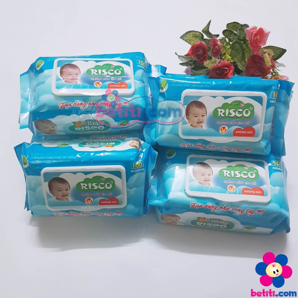 Khăn Ướt Không Mùi Baby Risco 100 Tờ (An Toàn Cho Bé Sơ Sinh) - 8938506395073