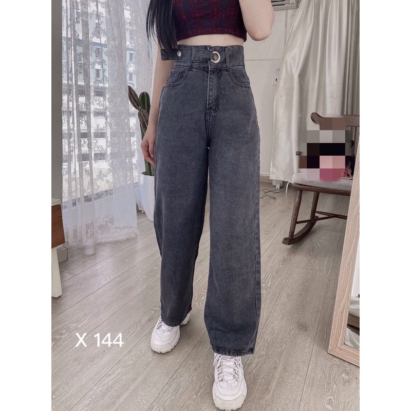 QUẦN JEANS SUÔNG XÁM