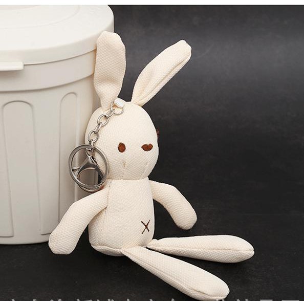 Móc treo chìa khóa hình chú thỏ trắng - Móc treo balo nhồi bông dài 20cm