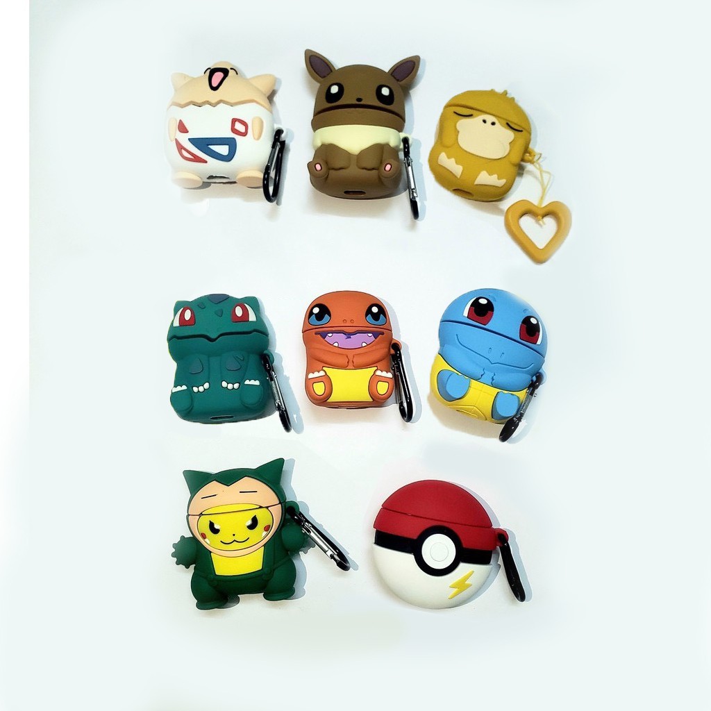 ☘️Tặng kèm móc☘️ Album hàng mới vỏ bảo vệ tai nghe Airpods 1/2 phim hoạt hình Pokemon TWS i11 i12