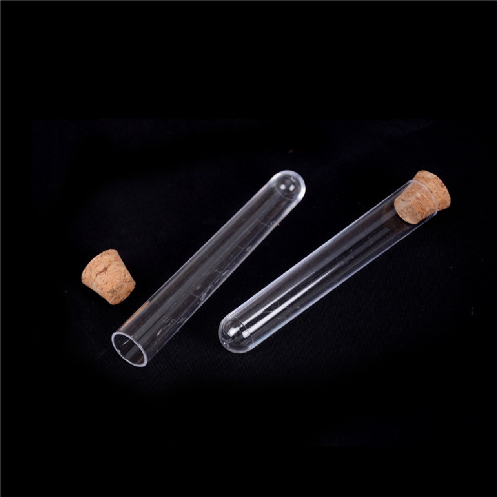 Set 10 Ống Nghiệm Trong Suốt Bằng Nhựa Kèm Nút Bần Cho Phòng Thí Nghiệm Khoa Học Đám Cưới vn