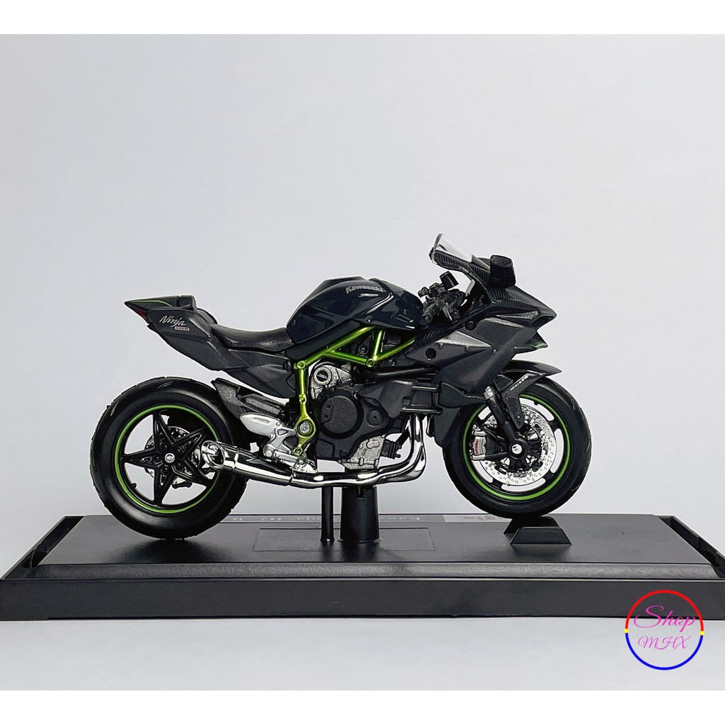 Xe mô hình mô tô Kawasaki Ninja H2r TẶNG KÈM BIỂN SỐ tỉ lệ 1:18 hãng Maisto