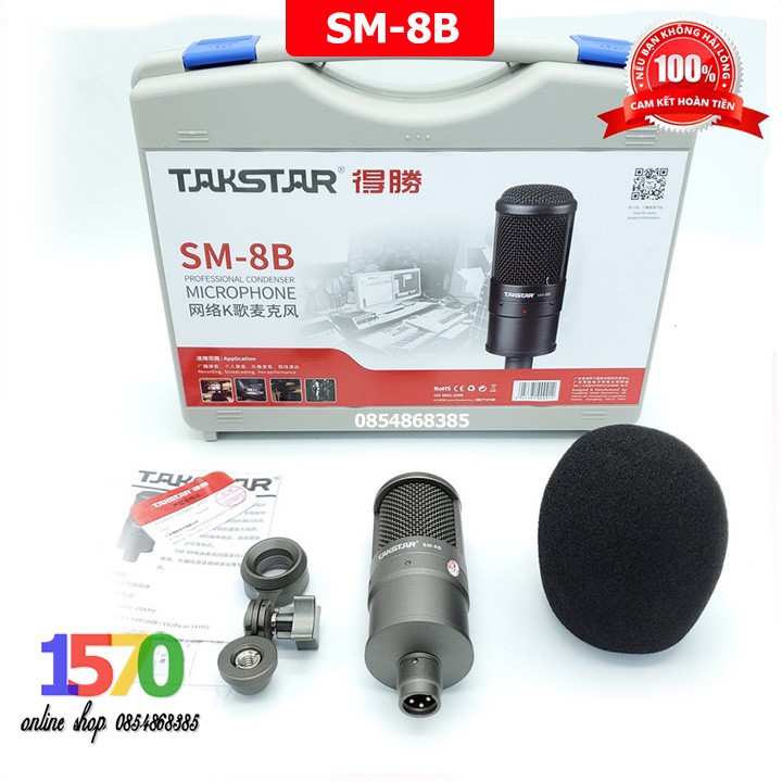 Micro thu âm livestream Takstar SM-8B 🚛 FREESHIP 🚛 Hàng chính hãng, tặng dây micro cao cấp kháng nhiễu [ Cực Hot ]